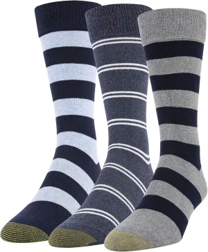 GOLDTOE mens Timeless Classics Crew Socks, 3-pairs