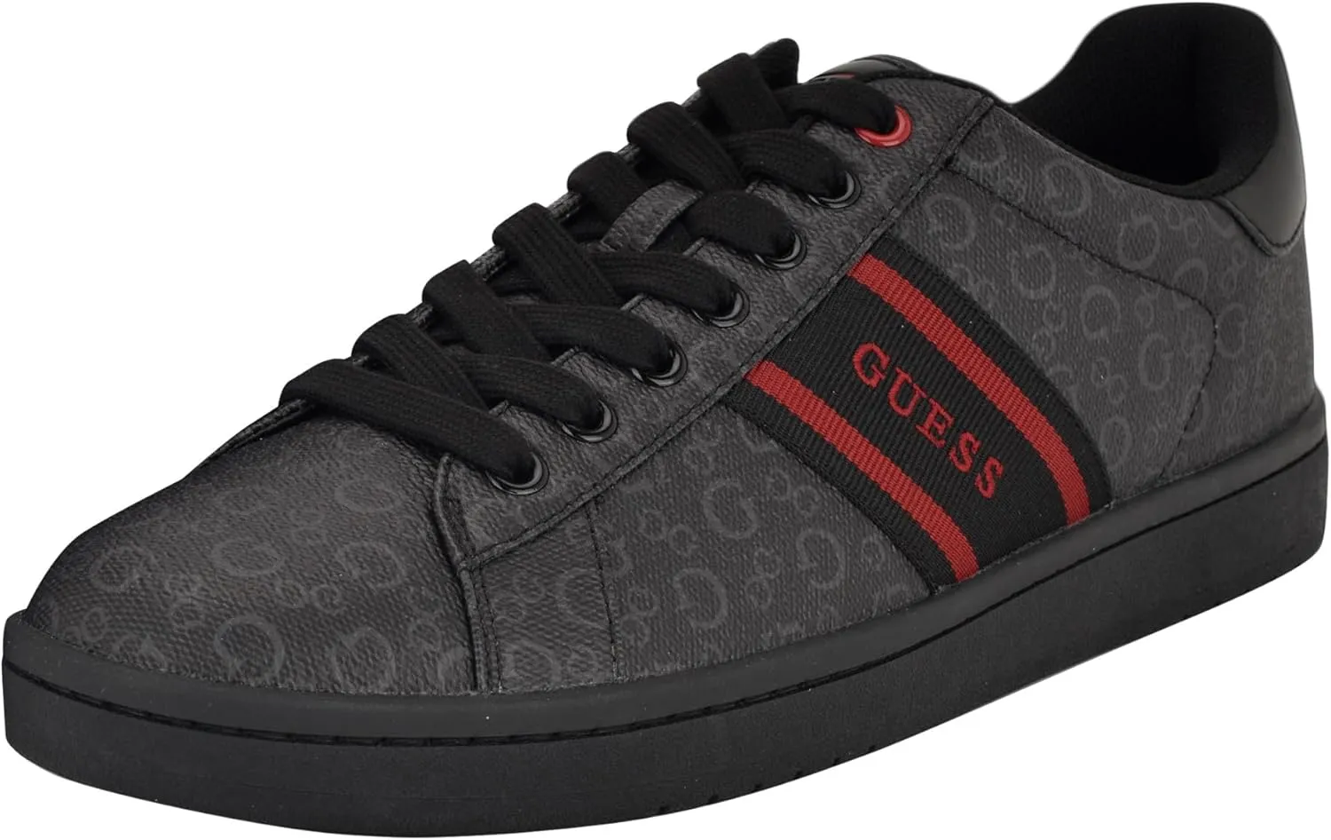 Guess Men's LOVYNS Sneaker, Black Logo Multi 001, 9.5