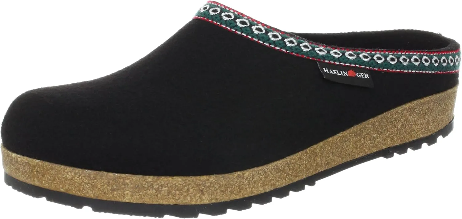 Haflinger Unisex GZ15 Clog,Black,43 EU (12 M US Women's/10 M US Men's)