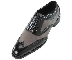 Handmade Oxford Wing Tip Suede and Calf Leather Dress Shoes