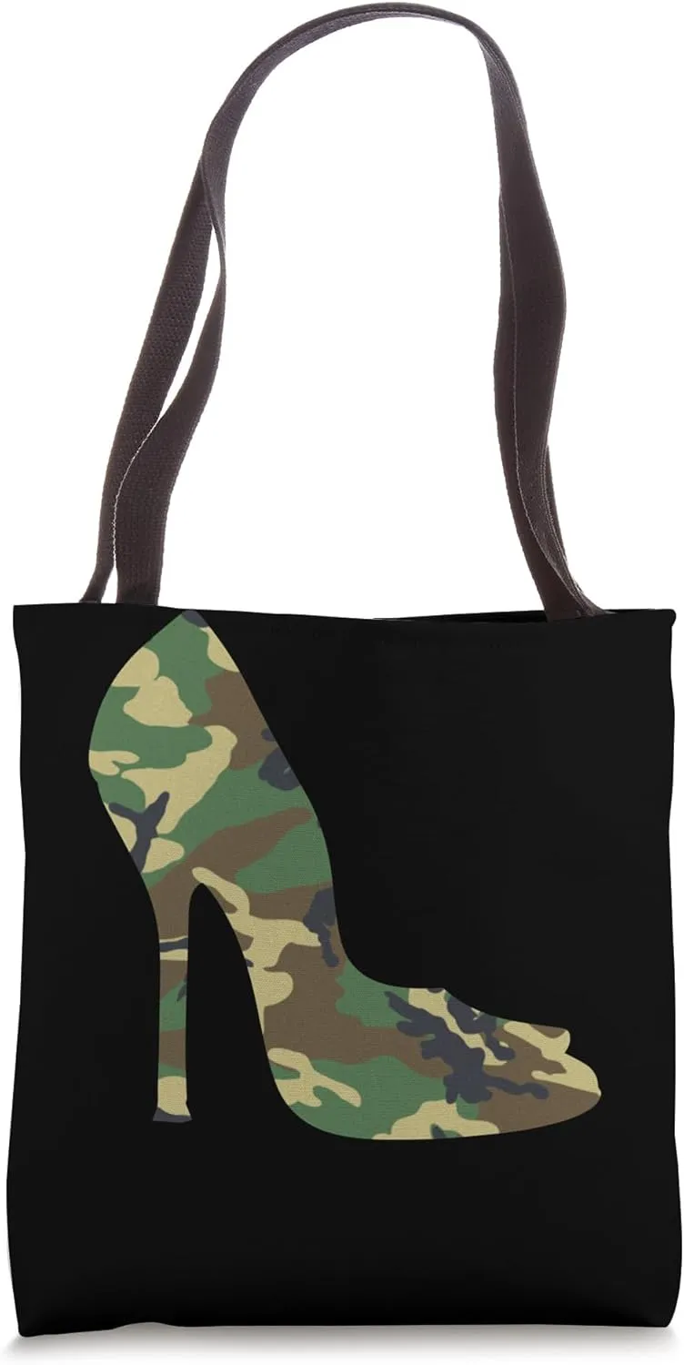 Heels Woodland Camo Women's Camouflage High Heels Tote Bag