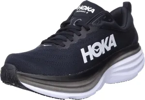 Hoka Men's Bondi 8 Sneaker, Black/White, 11.5