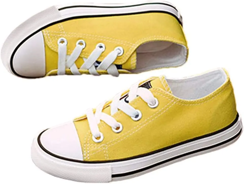 iFANS Boys and Girl Low Top Canvas Kids Lace up Sneakers