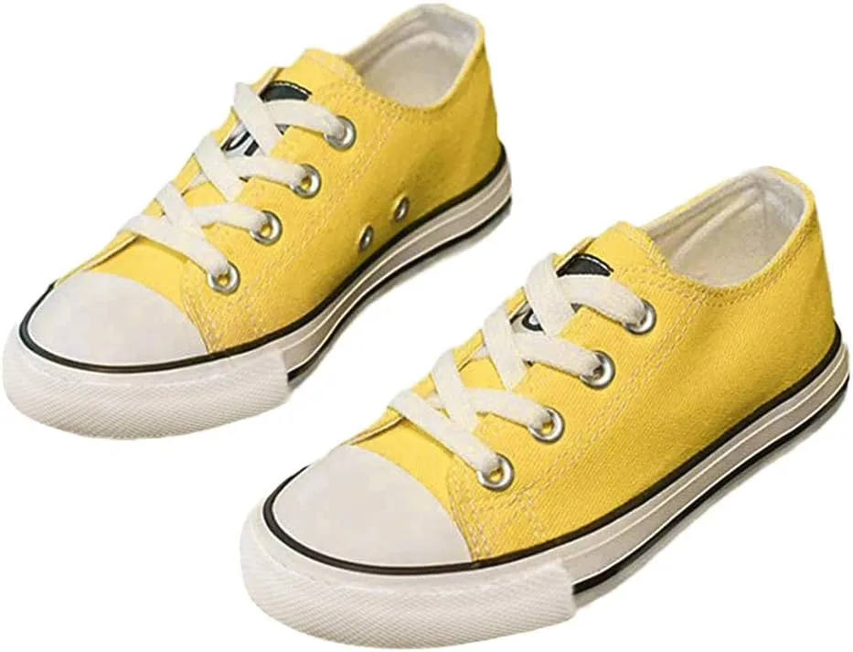 iFANS Boys and Girl Low Top Canvas Kids Lace up Sneakers