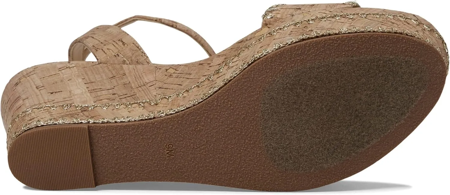 Jack Rogers Flagler Stitch Wedge Sandals for Women – Open Toe – Cork Upper – Stitching Detail – Rubber Outsole