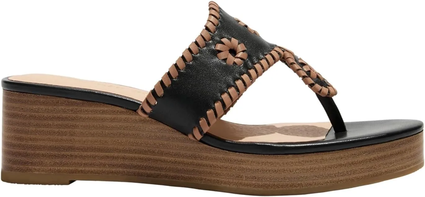 Jack Rogers Women's Jacks Mid Wedge-Stacked-Nappa Sandal