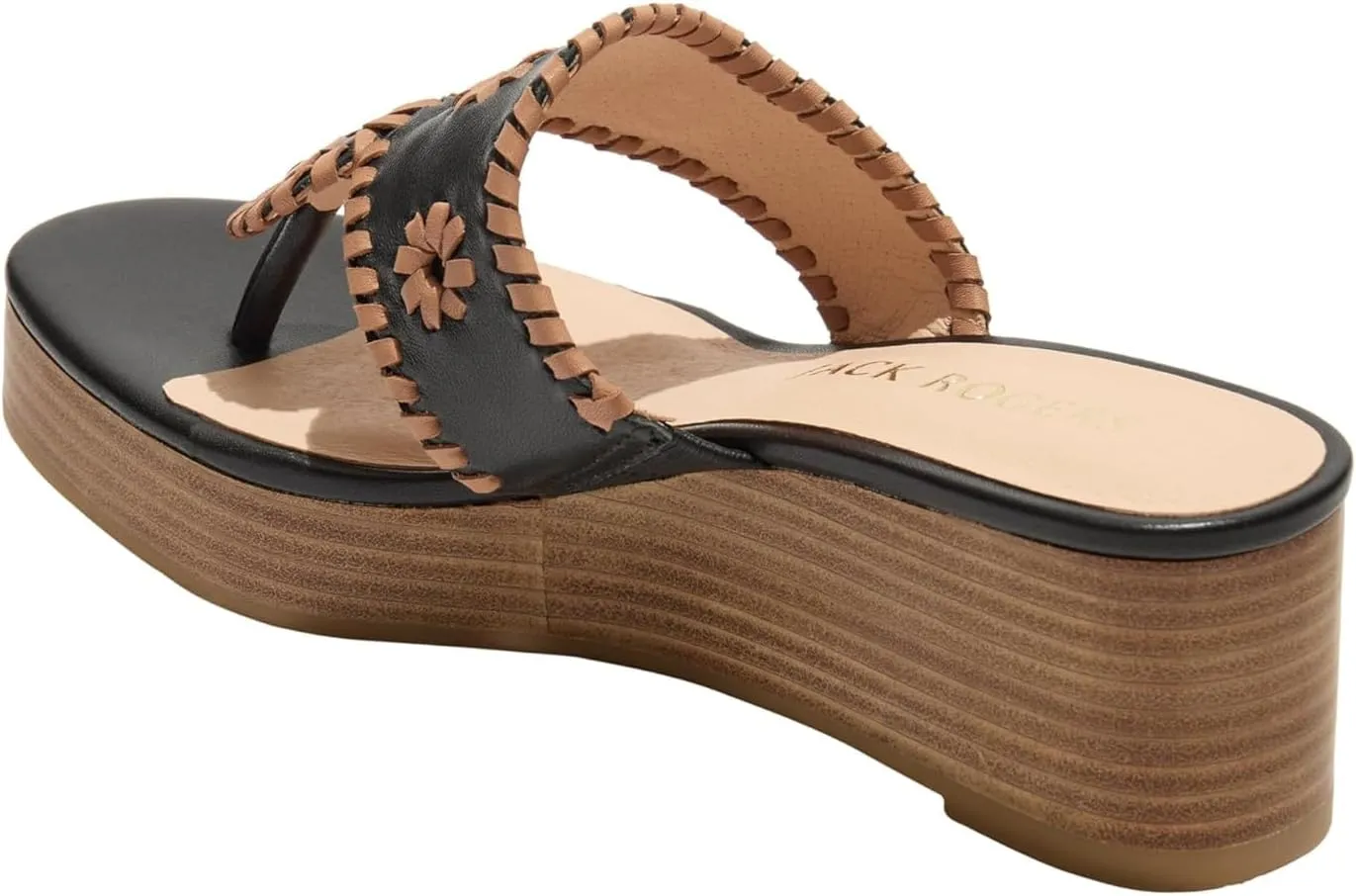 Jack Rogers Women's Jacks Mid Wedge-Stacked-Nappa Sandal