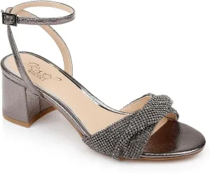 Jewel Badgley Mischka Ansley Metallic Mesh Block Heel