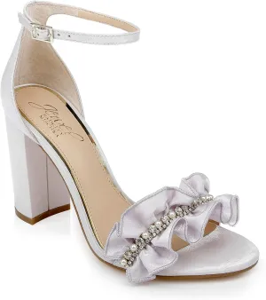 Jewel Badgley Mischka Deva Ruffle High Block Heel