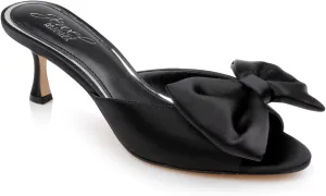 Jewel Badgley Mischka Kora Kitten Heel Mules with Large Bow