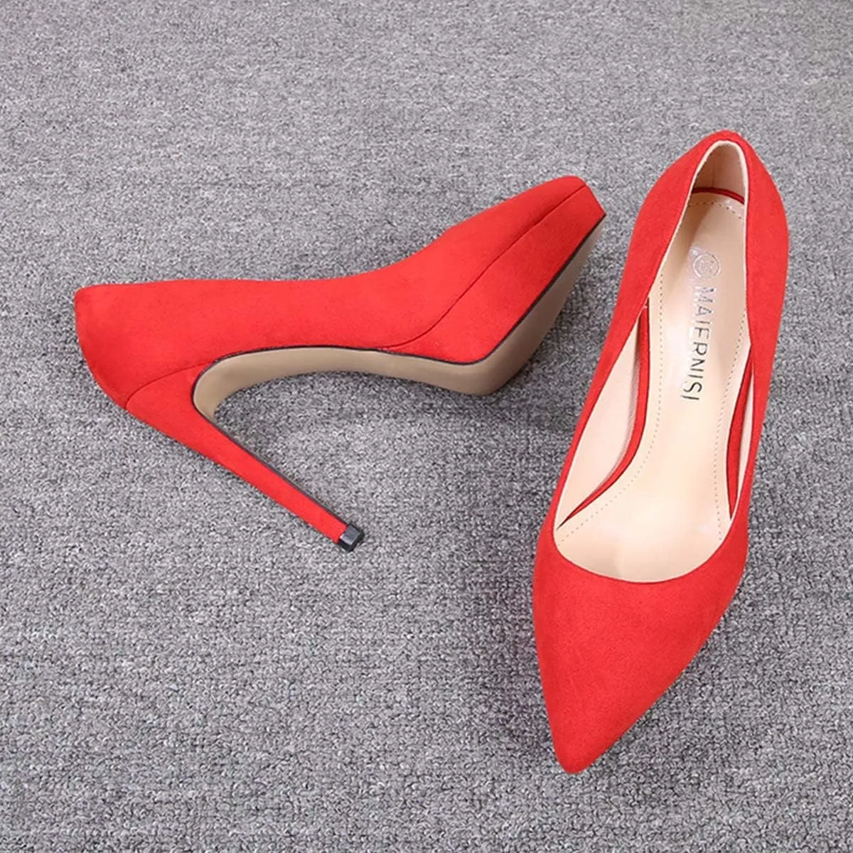 JOEupin Women's Classic 4.7" Platform High Heels Closed Toe Pumps Shoes for Casual Work Wedding