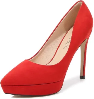 JOEupin Women's Classic 4.7" Platform High Heels Closed Toe Pumps Shoes for Casual Work Wedding