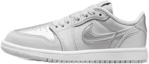 Jordan 1 Retro Low Silver Little Kids' Shoes (FQ5436-002, Neutral Grey/White/Metallic Silver) Size 10.5