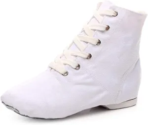 JUODVMP Women's Canvas Flats Boots Jazz Dance Shoes Breathable Canvas Jazz Dance Shoes Boot Jazz Shoes for Adult & Child,Model TJGBFBJS