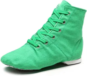 JUODVMP Women's Canvas Flats Boots Jazz Dance Shoes Breathable Canvas Jazz Dance Shoes Boot Jazz Shoes for Adult & Child,Model TJGBFBJS