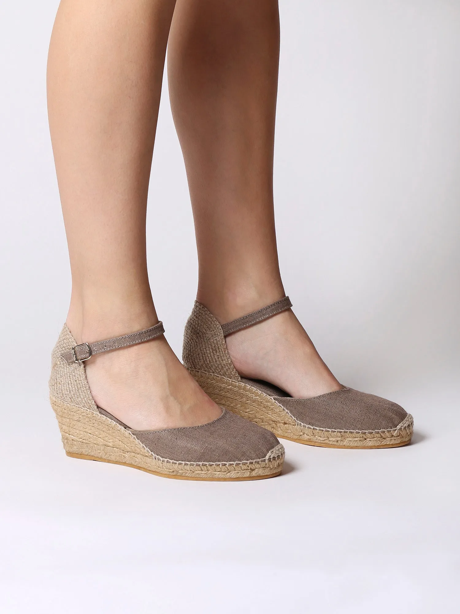 Jute wedge espadrilles with buckle - CALDES