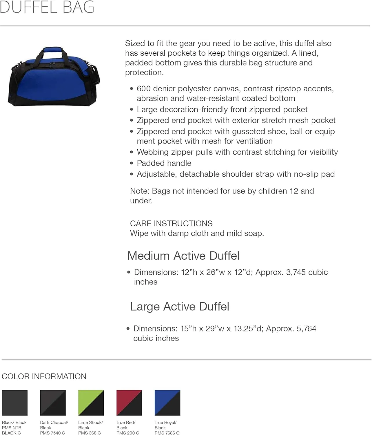 Kappa Kappa Psi Active Duffel - KKPsi Travel Bag