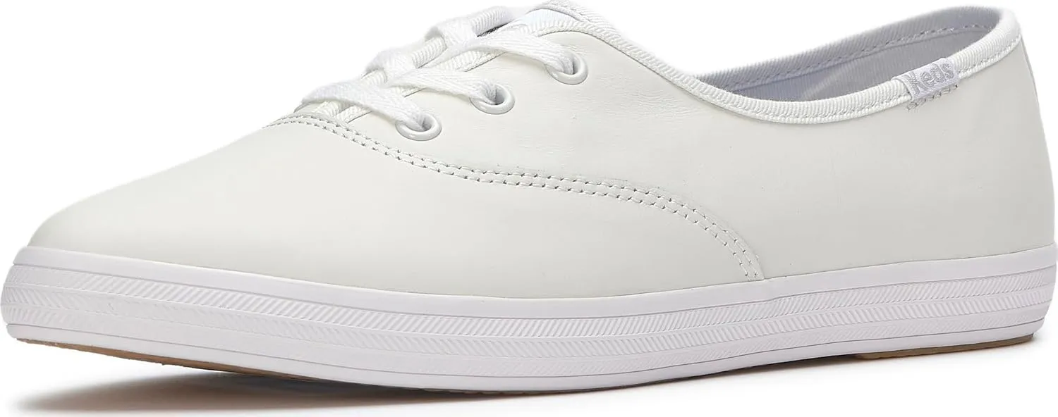 Keds Camuto Group Women's Champion Point Low Sneaker, White Leather, 5.5