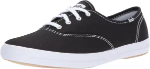 Keds Women's Champion Sneaker, Black&White Canvas, M Size 7