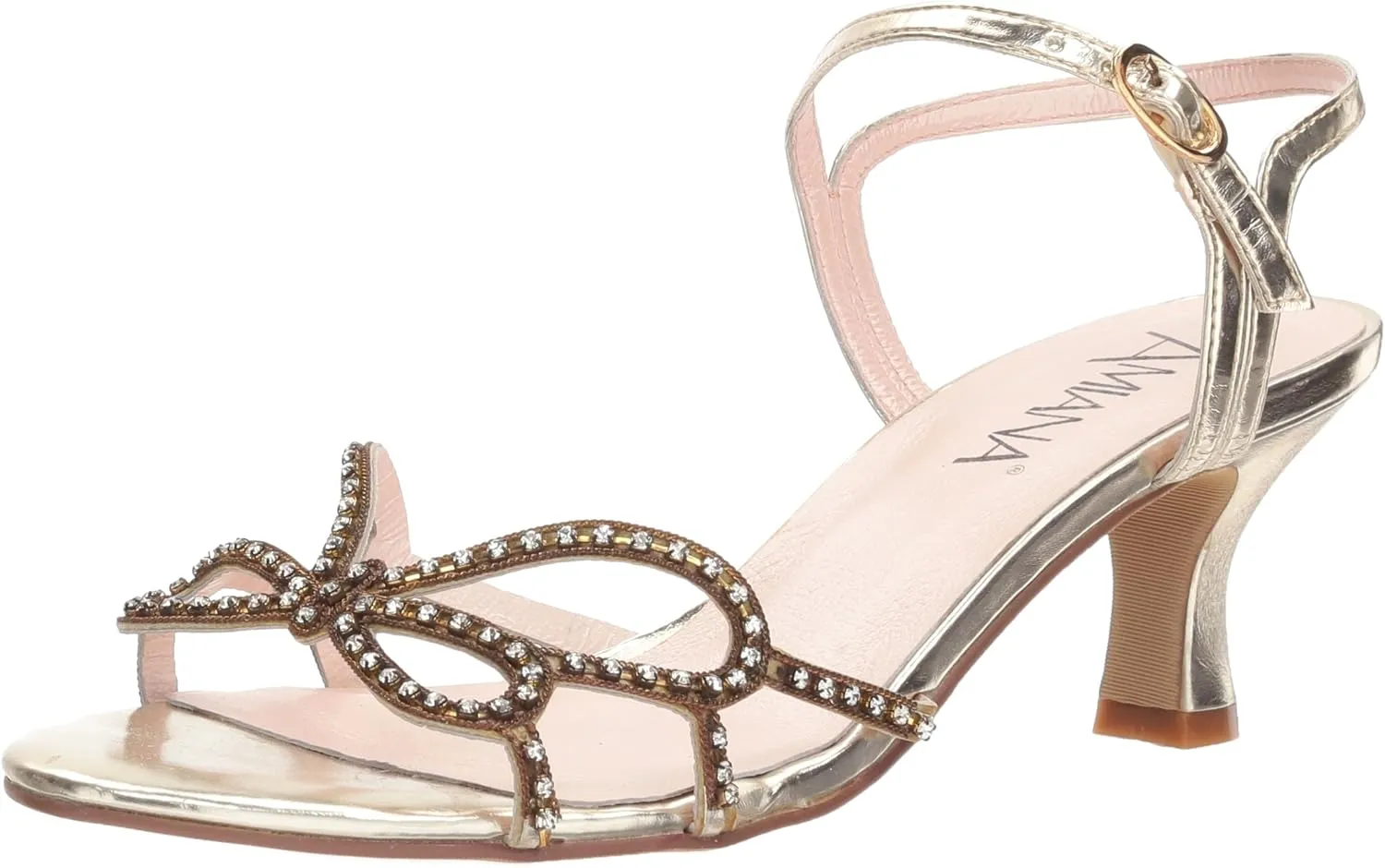 Kid's Butterfly Rhinestone Sandal, Gold, 38 M EU/8 M US
