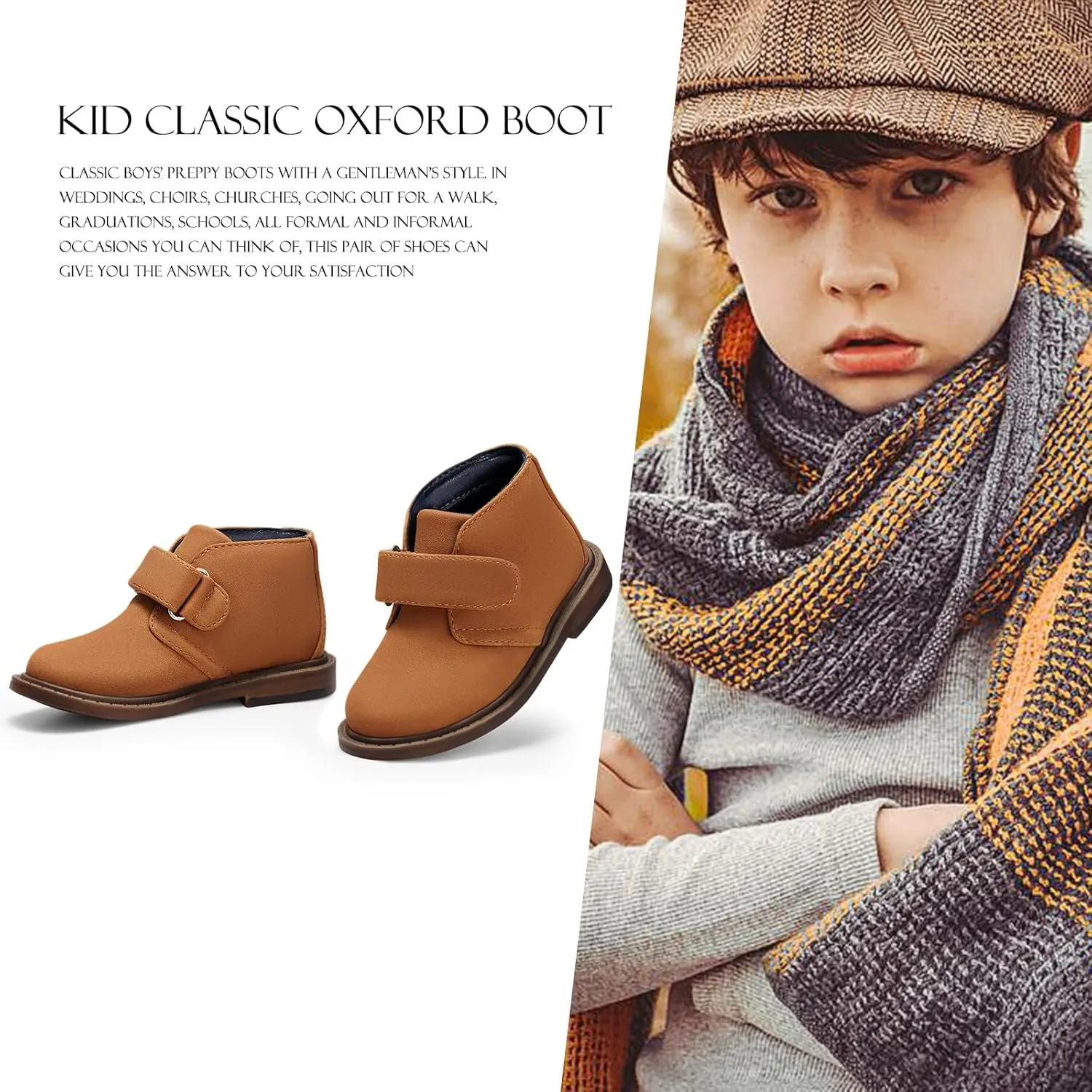 Kids Oxfords Shoes Boys Comfortable Dress Shoes Classic Uniform School Booties (Toddlers/Little Kids/Big Kids)