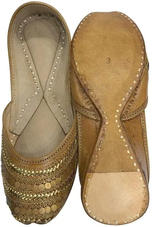 Ladies Pure Leather Antique Punjabi Jutti Ethnic Mojari Handmade Khussa Juti