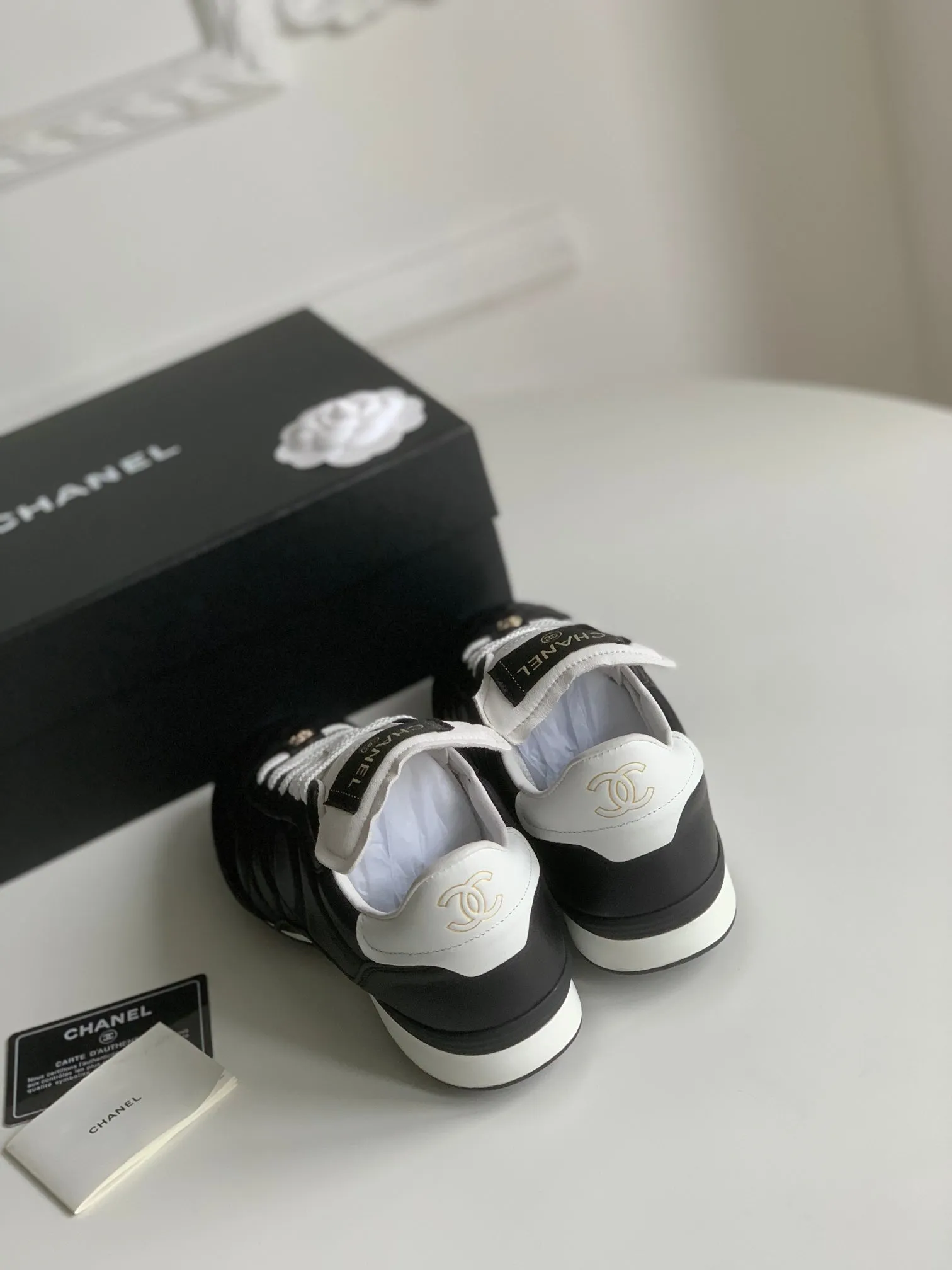 Lambskin 143544 Cost-effective Attentive support Sneaker CHANEL Quilted In Black