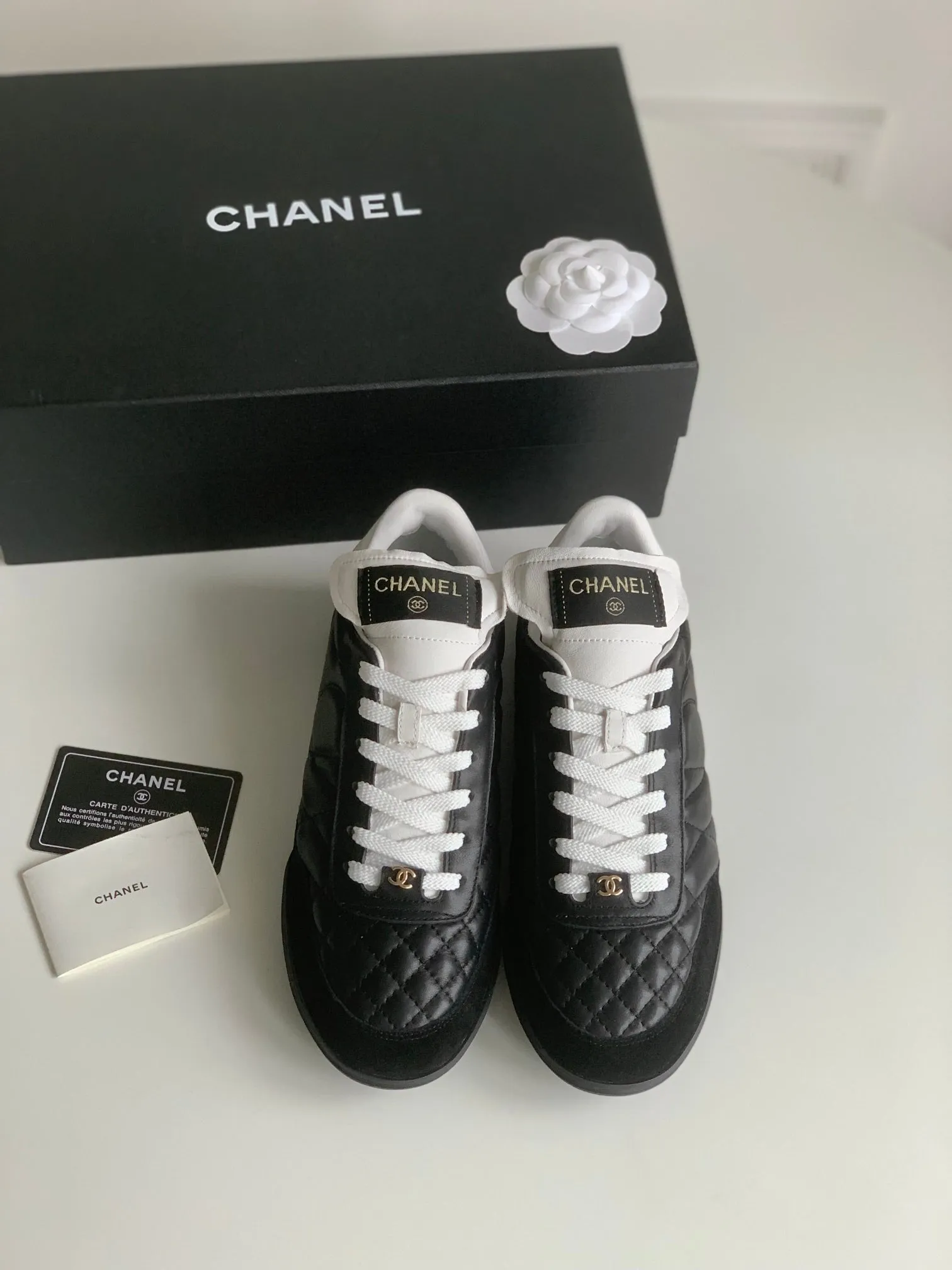 Lambskin 143544 Cost-effective Attentive support Sneaker CHANEL Quilted In Black