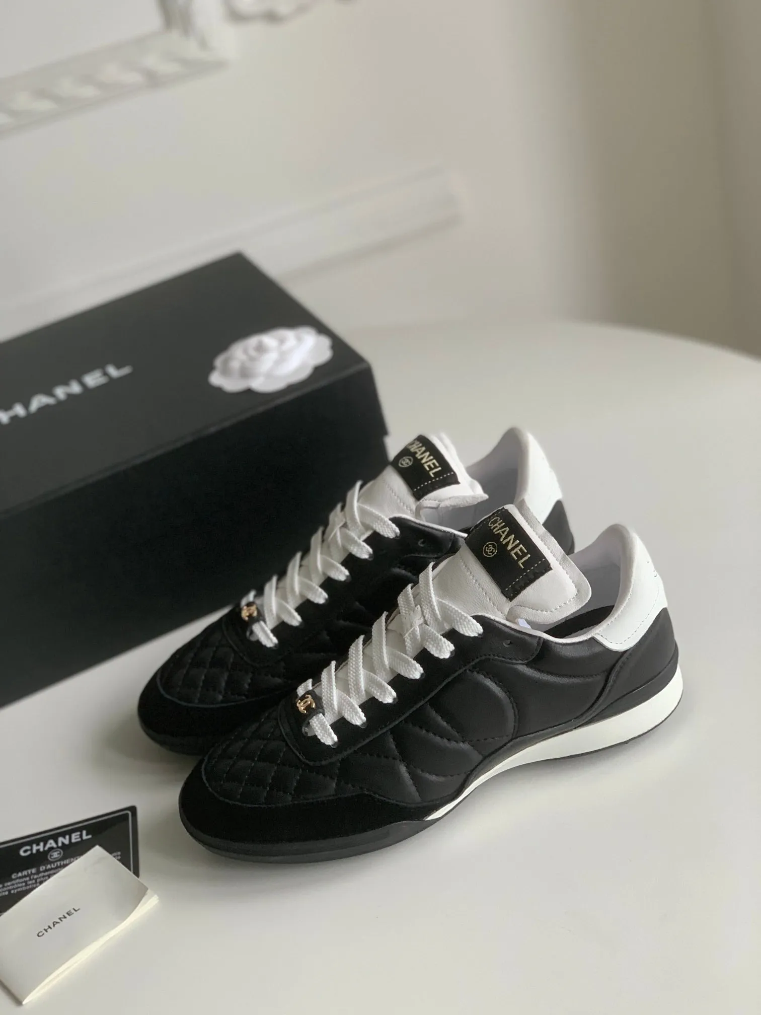 Lambskin 143544 Cost-effective Attentive support Sneaker CHANEL Quilted In Black