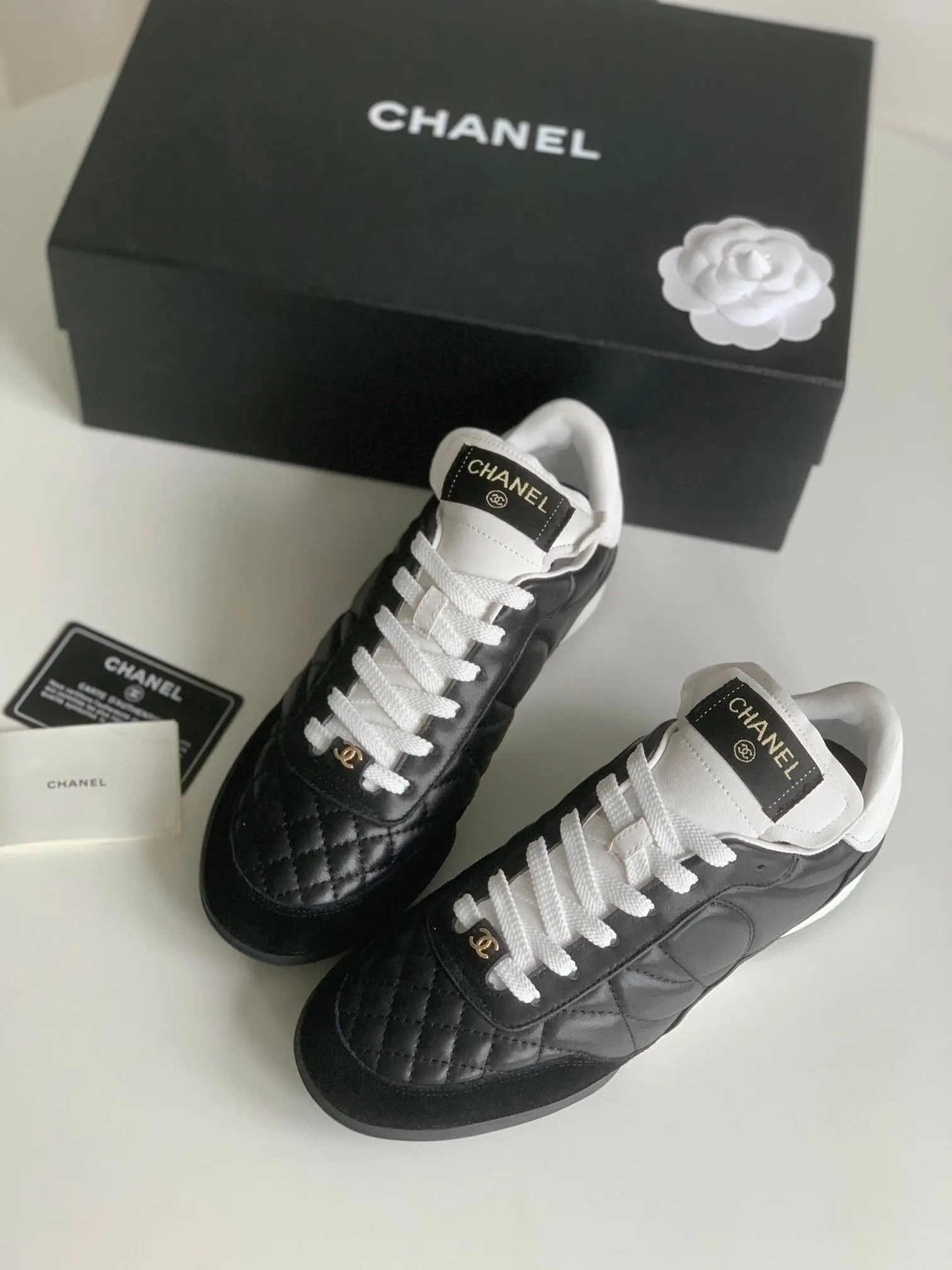 Lambskin 143544 Cost-effective Attentive support Sneaker CHANEL Quilted In Black