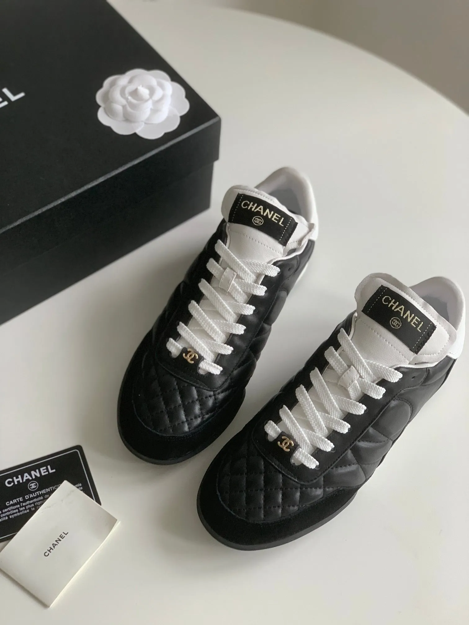 Lambskin 143544 Cost-effective Attentive support Sneaker CHANEL Quilted In Black