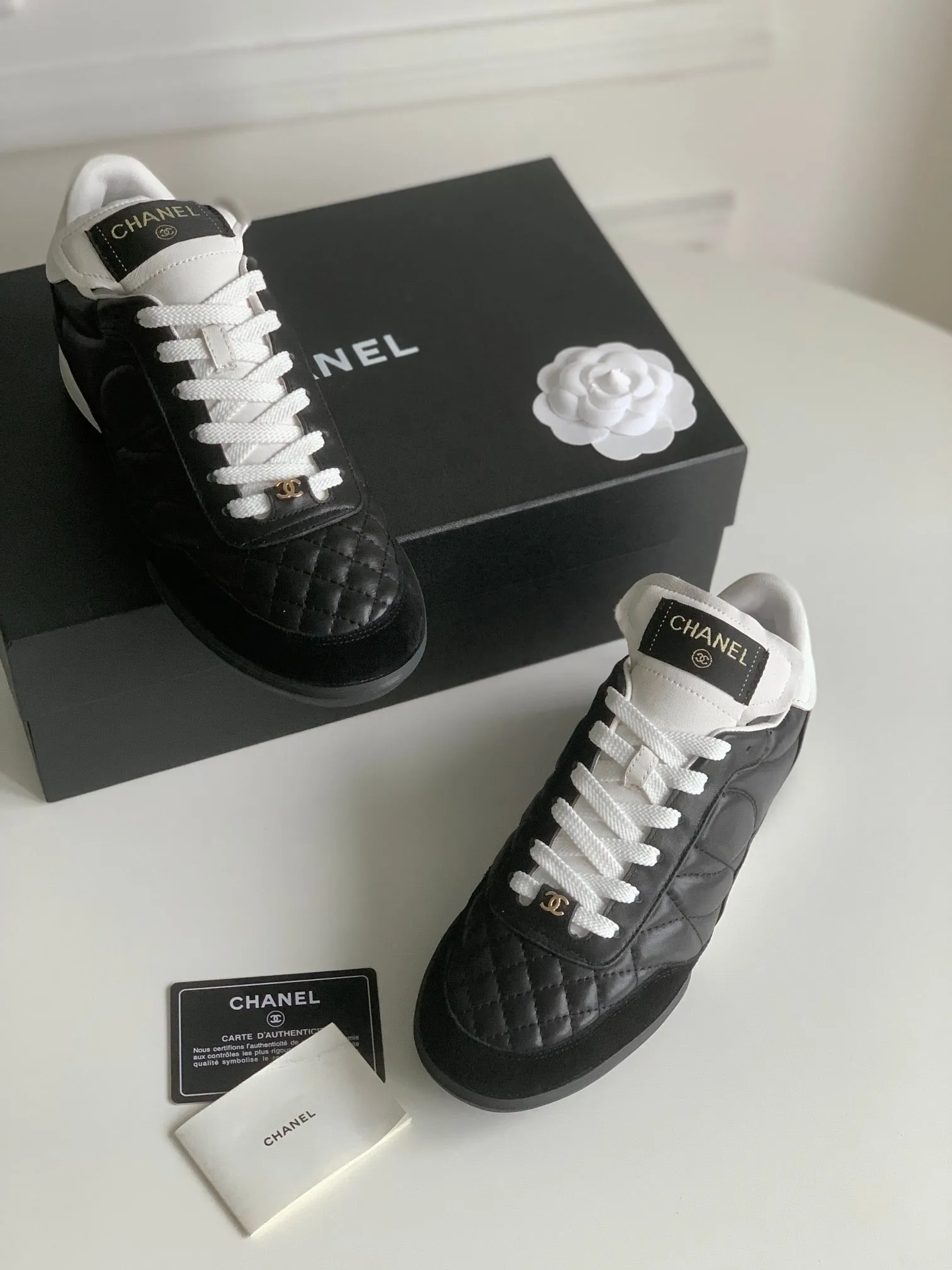 Lambskin 143544 Cost-effective Attentive support Sneaker CHANEL Quilted In Black