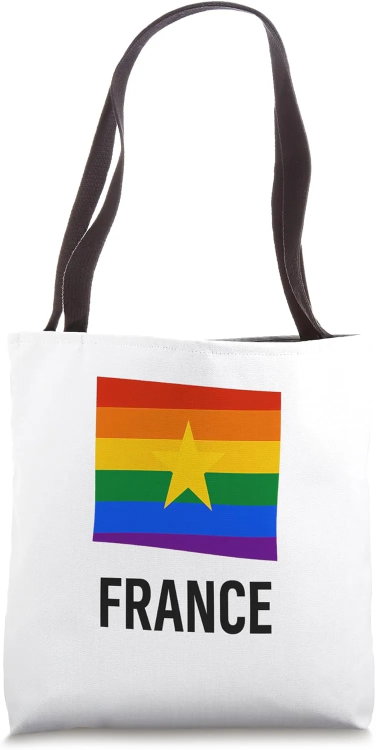 LGBT France Rainbow Flag Unity Pride Culture Tote Bag
