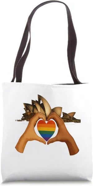 LGBT Heart Framed By Hands Opera House Tote Bag