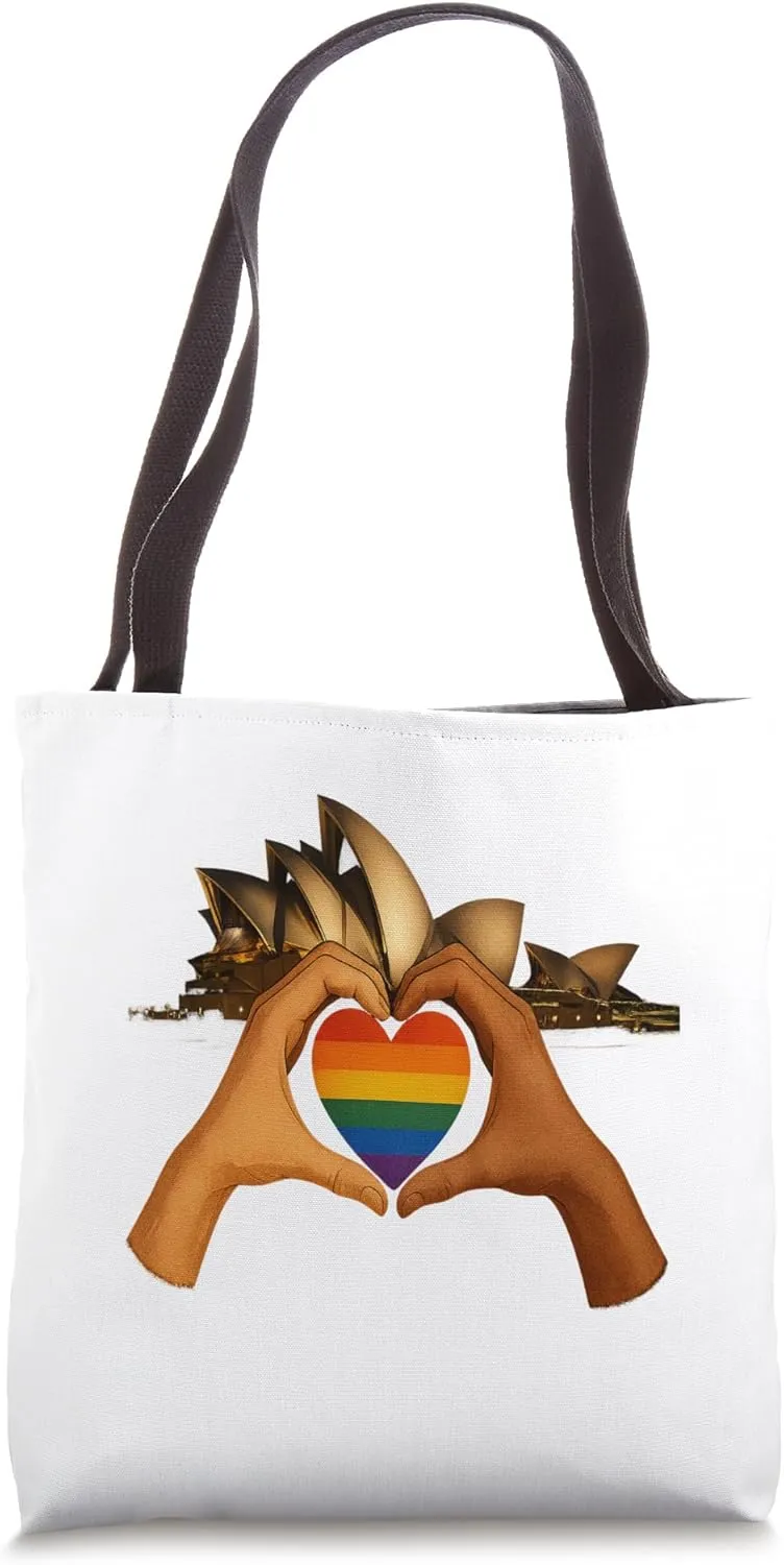 LGBT Heart Framed By Hands Opera House Tote Bag