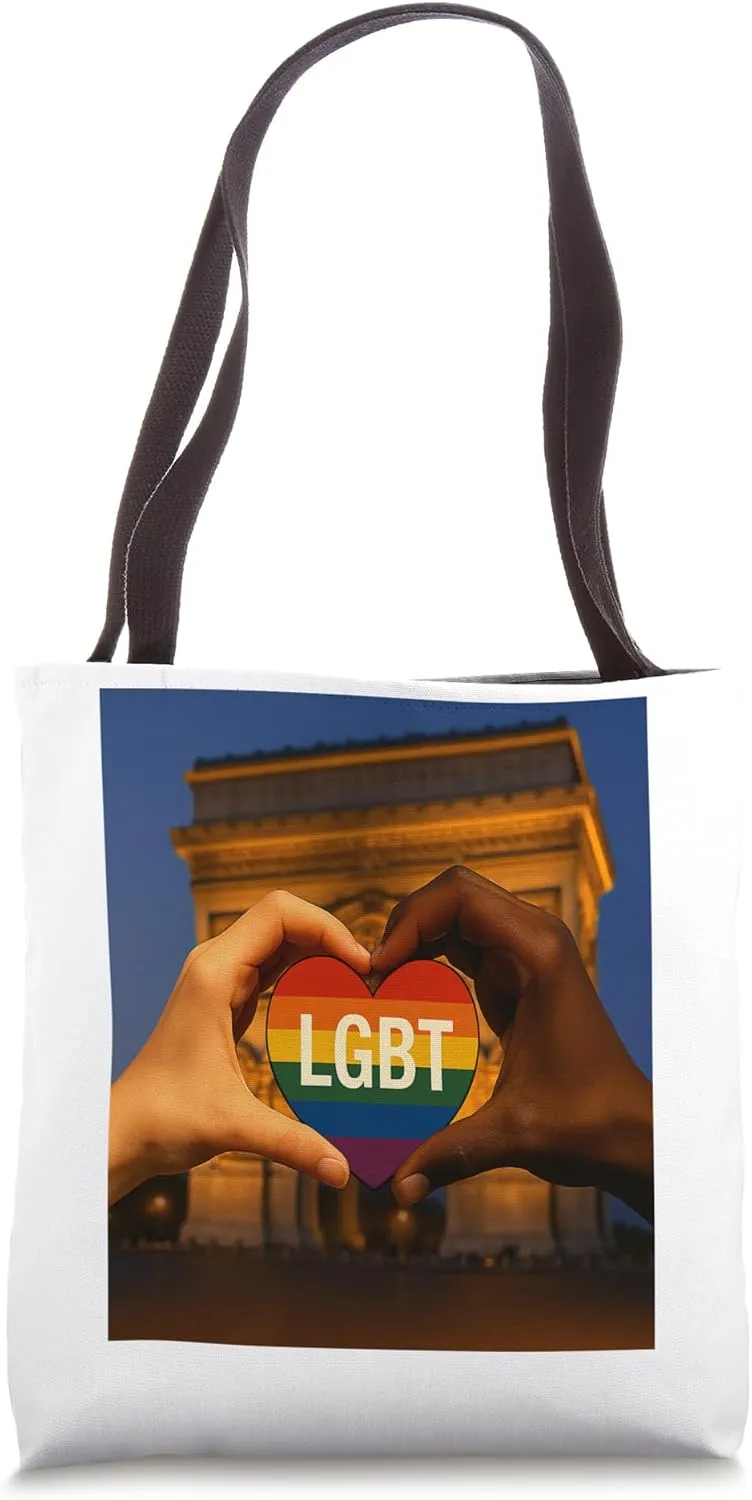 LGBT Heart In Front Of Arc De Triomphe Paris Tote Bag