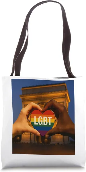 LGBT Heart In Front Of Arc De Triomphe Paris Tote Bag
