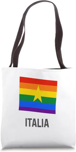 LGBT Italy Rainbow Flag Unity Pride Culture Tote Bag