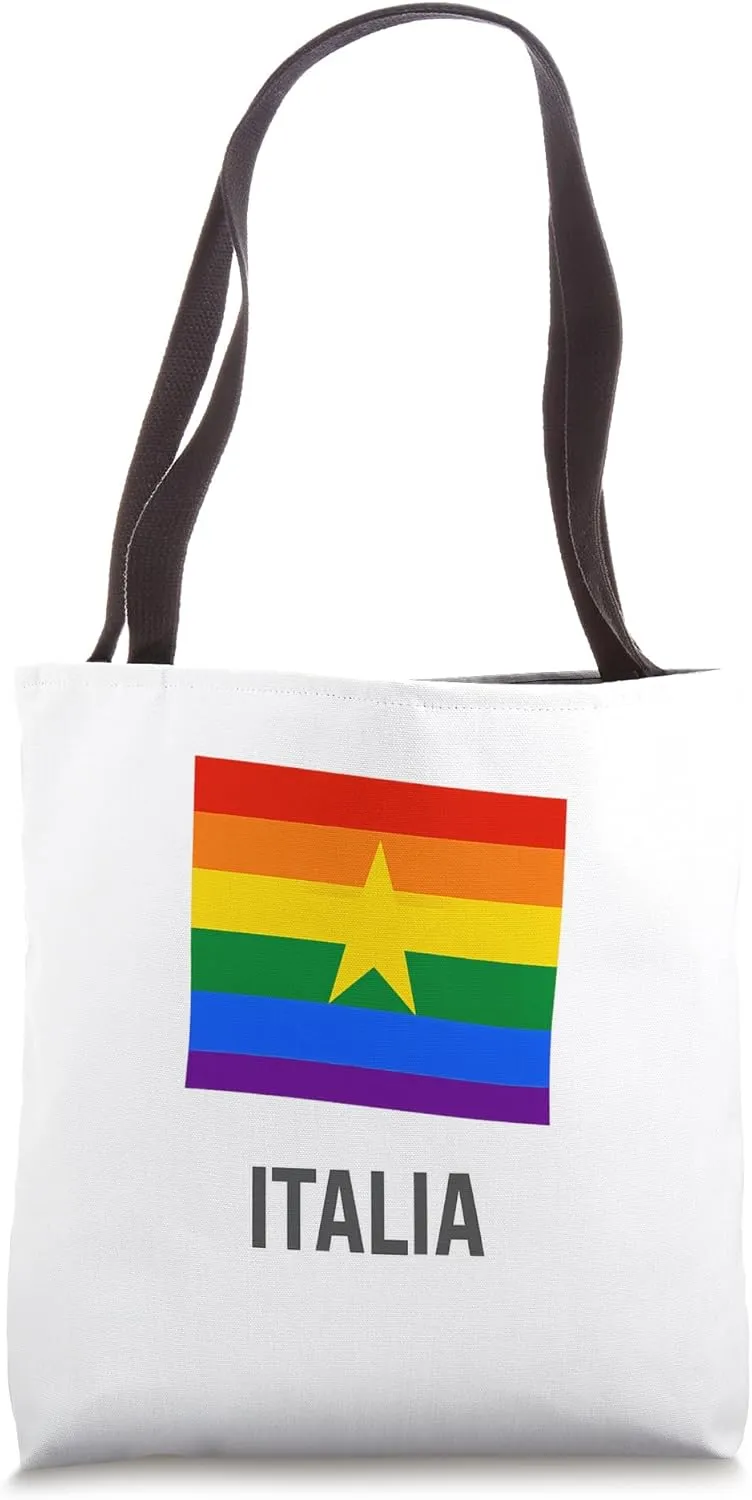 LGBT Italy Rainbow Flag Unity Pride Culture Tote Bag