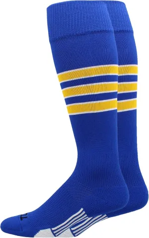 MadSportsStuff Dugout Baseball Socks and Softball Socks with Stripes for Boys, Girls, Men and Women Long Over the Calf