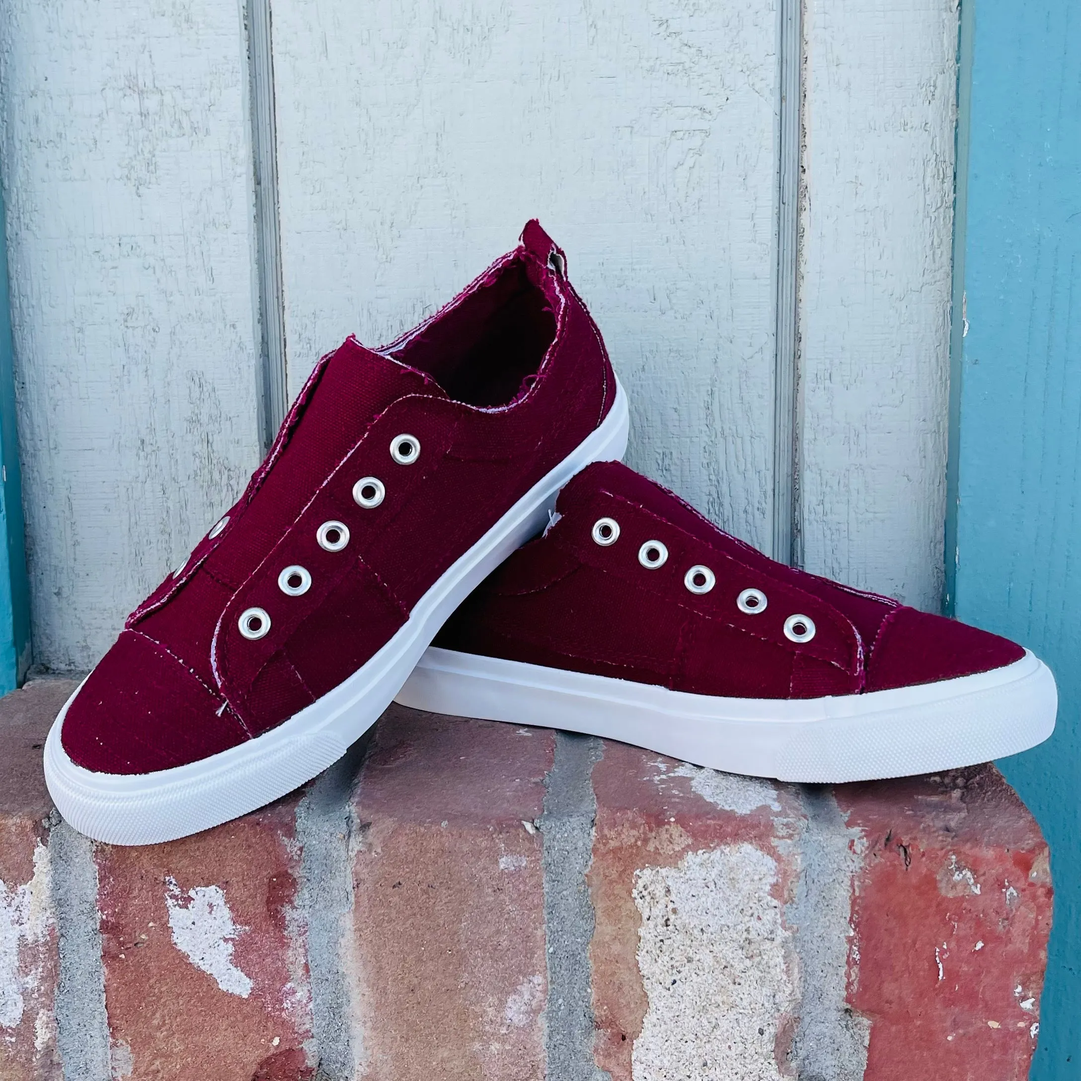 Maroon Mondays Canvas Shoe