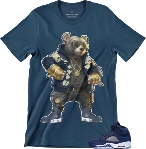 Men's T Shirt to Match Jordan 5 Midnight Navy, Graphic Urban Streetwear Tee