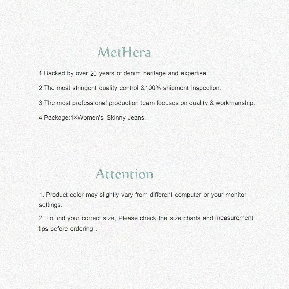 MetHera Women's Le Mel Classic Stretch Skinny Shaping Jeans