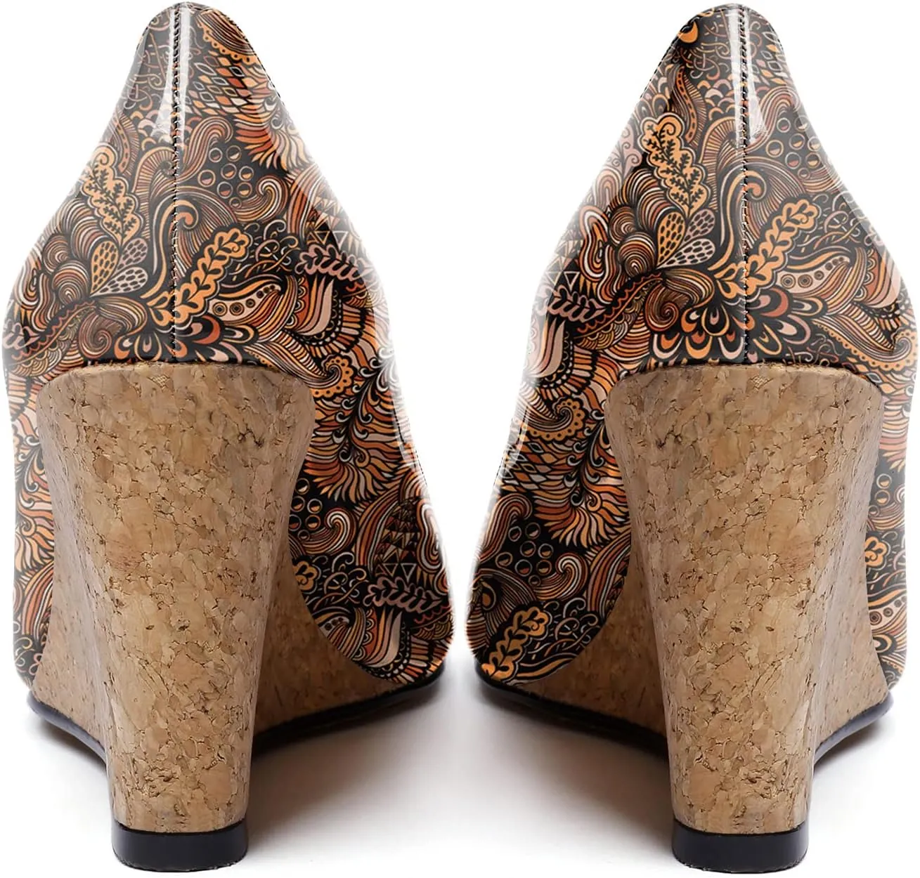 Mettesally Womens Wedge Shoes Cork High Heels Pumps Peep Toe Slip On Comfort Office Work Dress Shoes