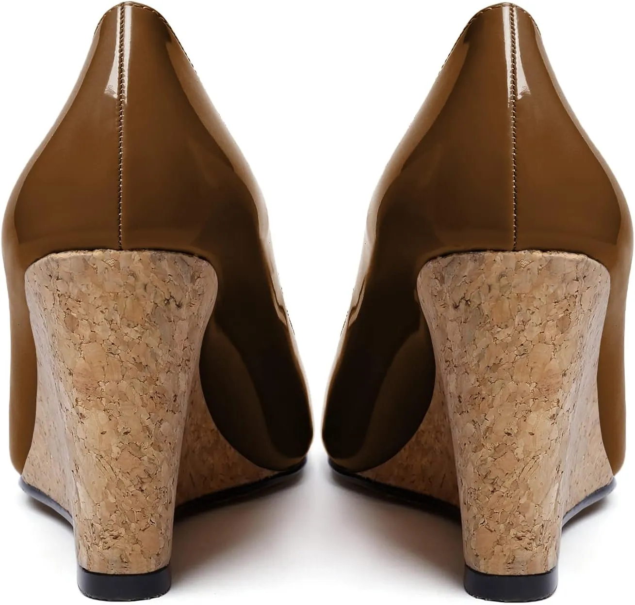 Mettesally Womens Wedge Shoes Cork High Heels Pumps Peep Toe Slip On Comfort Office Work Dress Shoes