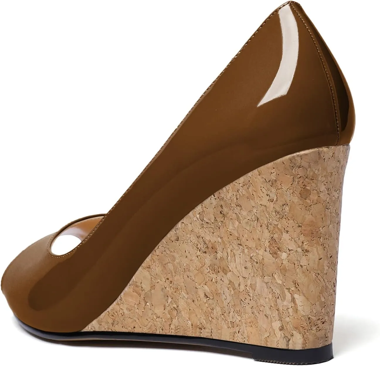 Mettesally Womens Wedge Shoes Cork High Heels Pumps Peep Toe Slip On Comfort Office Work Dress Shoes