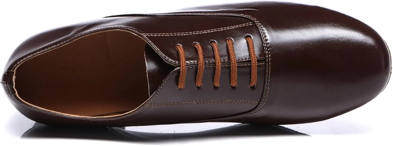 Minishion Dancing Shoes for Men 1" Standard Heel Leather Ballroom Dance Shoes