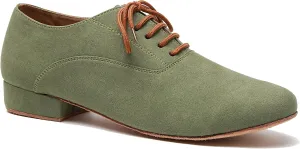 Minishion Dancing Shoes for Men 1" Standard Heel Leather Ballroom Dance Shoes