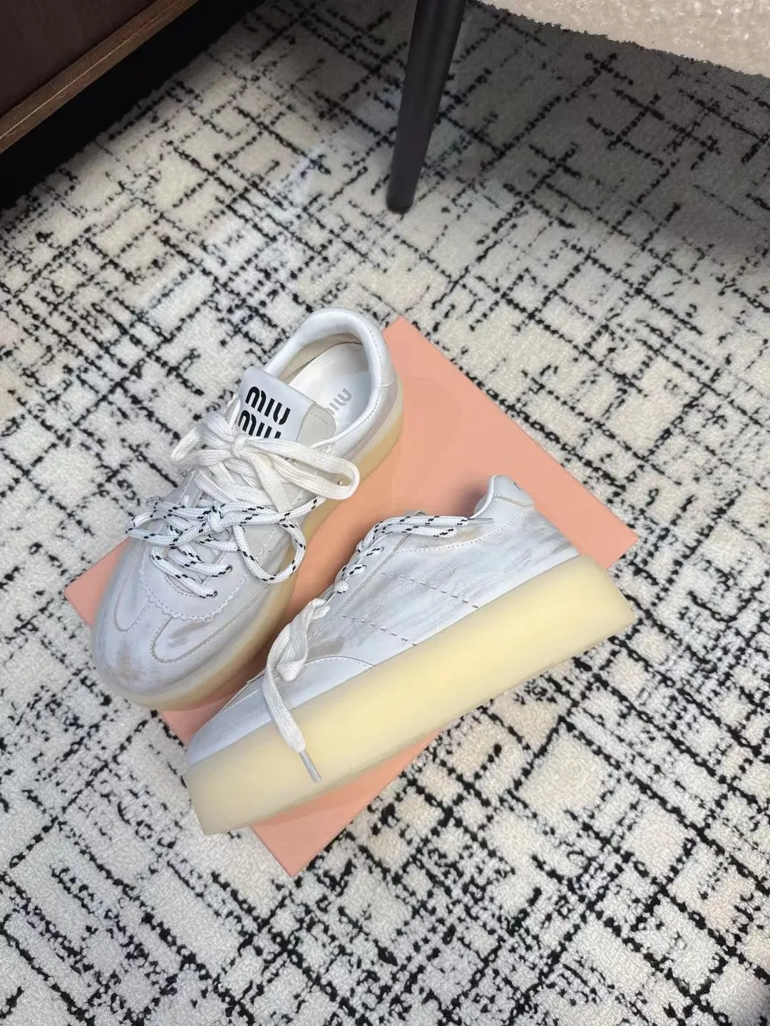 Miu Sneakers Smoke White Leather