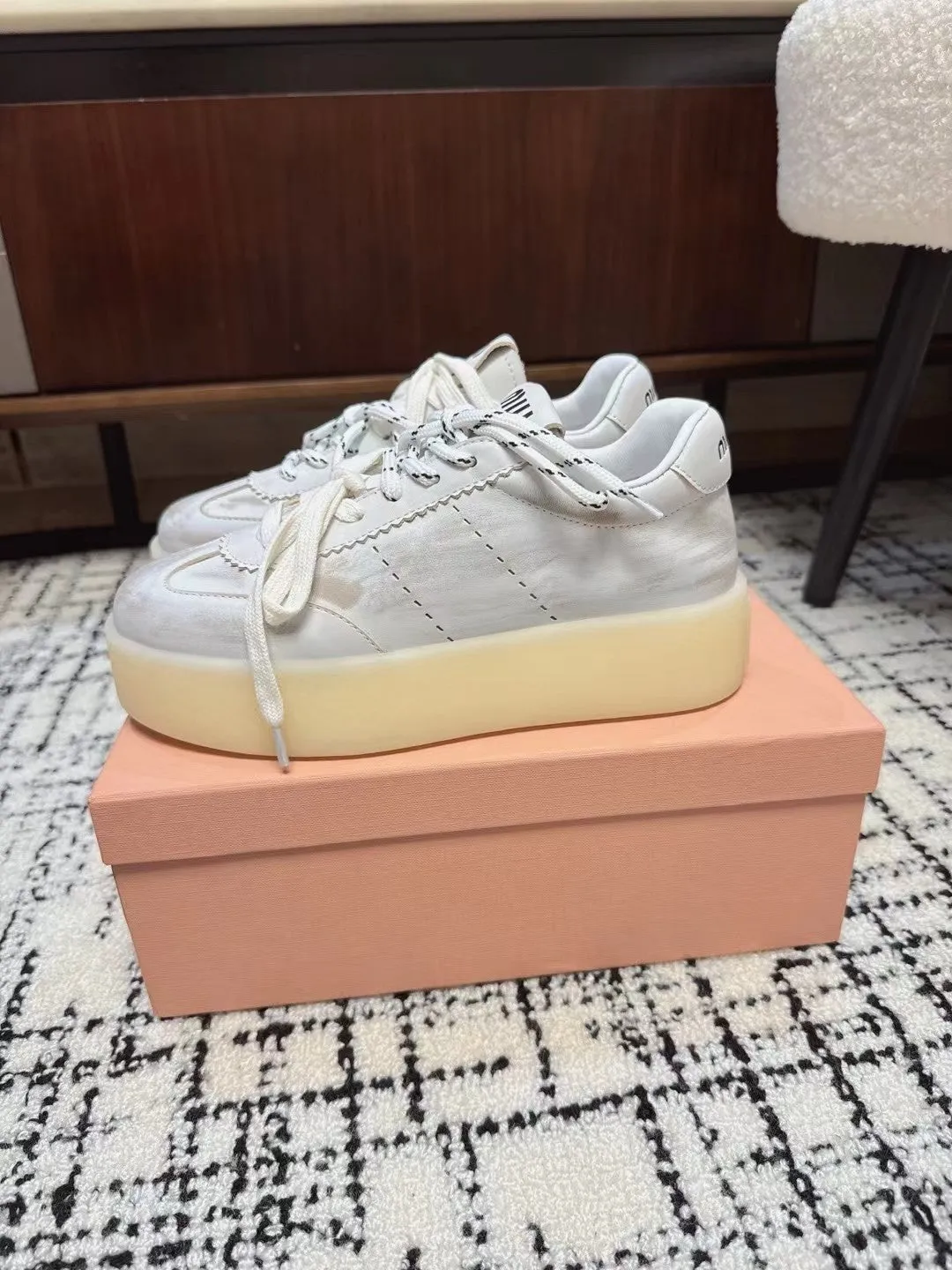 Miu Sneakers Smoke White Leather